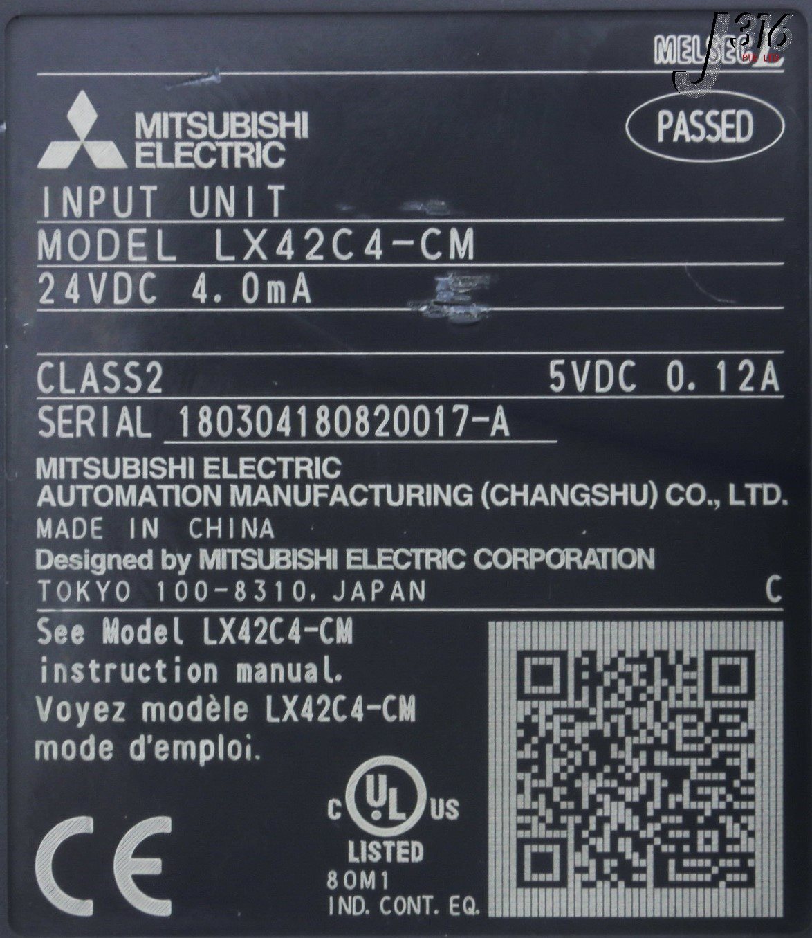 29383 MITSUBISHI ELECTRIC DC INPUT MODULE, MELSEC L SERIES LX42C4
